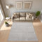 Moderner In & Outdoor Kurzflor Boho Skandi Designer Teppich mit 3D Effekt für Wohnzimmer Schlafzimmer und die Küche auch für Balkon und Terrasse geeignet grau 80x150 cm