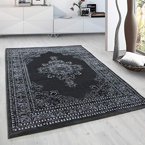 Homebyhome XXL Orientmatta 300x400 cm Grå, Tidlös Design med Klassiskt Mönster, Lättskött Matta för Loft eller Galleri