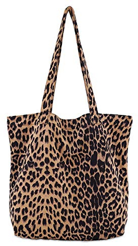 Valentoria Leoparden-Schultertasche, weich, groß, Handtasche, Reisetasche, für Damen, (Large), Large