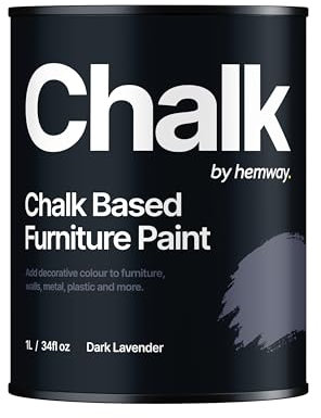 Hemway - Chalk Based Furniture Paint - Dark Lavender Purple 1 L | Chalky Matt Shabby Chic Finish for Interior & Exterior Home Decor | Quick Dry & All-in-one