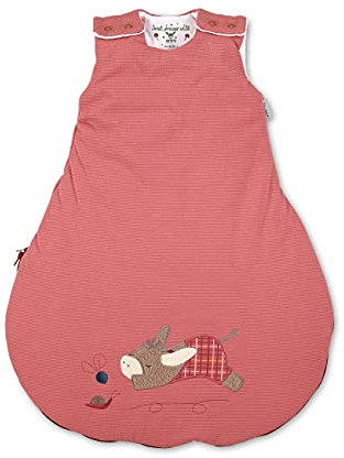 Sterntaler Baby Schlafsack Esel Emmily, Jersey wattiert, Ganzjahresschlafsack, von Geburt an, Hellrot