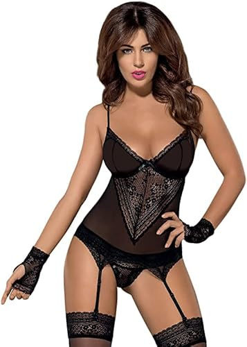 Obsessive - Set di lingerie da donna in 2 pezzi, in confezione regalo, S/M