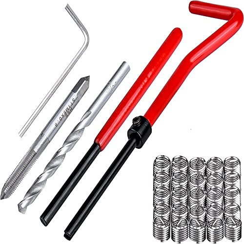 Zohino 30 st gängreparationssats M5 x 0,8 mm gänginsats metrisk strippad tråd reparationsborr kran handverktygssats helicoil insättningsverktyg gängåterställningskit