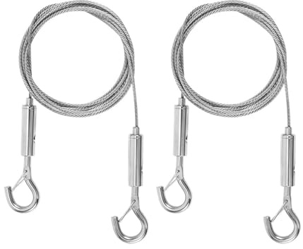 SULIVES 2 cables escarpias para colgar cuadros – Cuelga sin esfuerzo tus obras de arte, kit de colgar espejo resistente, cordón colgante para plantas en maceta, candelabro, marco de fotos (2 m)