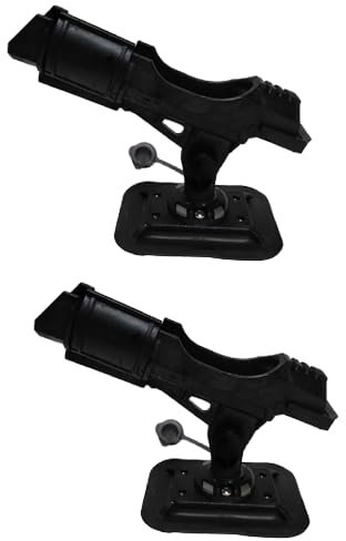 Angelboot Rutenhalter, Einstellbare 360° Drehbare Angelrutenhalter, Angelrutenhalter für Kajak Kanu Boot 2 Stück