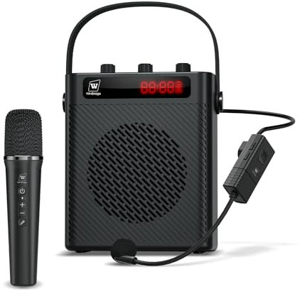 Voice Amplifier Wireless Microphone/Handheld Mic- 40W Portable Microphone and Speaker Wireless karaoke System, Bluetooth Speaker with Mics Personal Pa System, 4 Sound Effects for Teachers Speaking S95