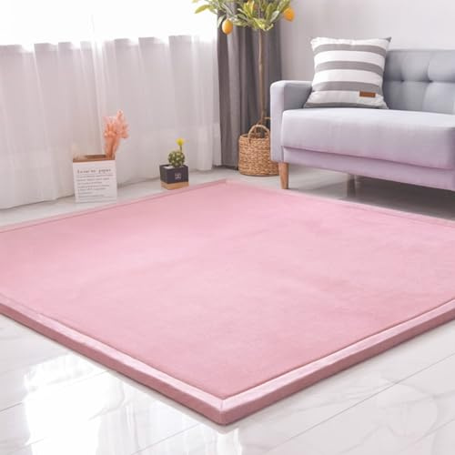 SETHEPACE Alfombra para Niños Antideslizante Mejorada, Alfombra Gruesa de 3CM para Habitación Infantil, Manta de Gateo Suave Ideal para Bebés (Rosado, 180 * 200CM)