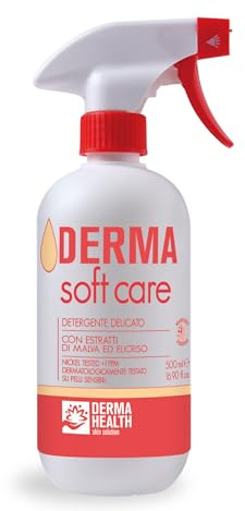 DERMA HEALTH - Derma SOFT CARE Schiuma Detergente Delicata Per L’igiene Totale Di Tutto Il Corpo, Igiene Intima Compresa. Si Usa Senz’acqua E Senza Risciacquo – 500ml Trigger
