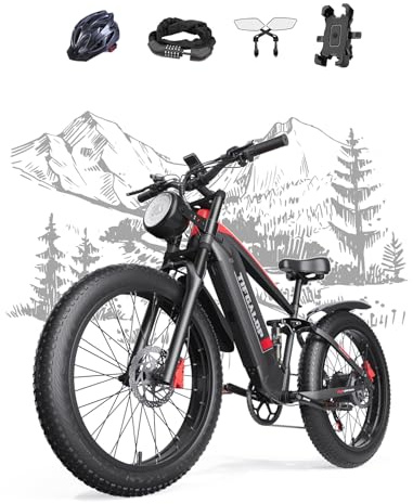 tifgalop Vélo électrique pour Adulte, Batterie Amovible 48V18AH, autonomie maximale de 45 à 90 km, pneus Tout-Terrain de 26 Pouces, vélo électrique de Montagne pour Hommes et Femmes.