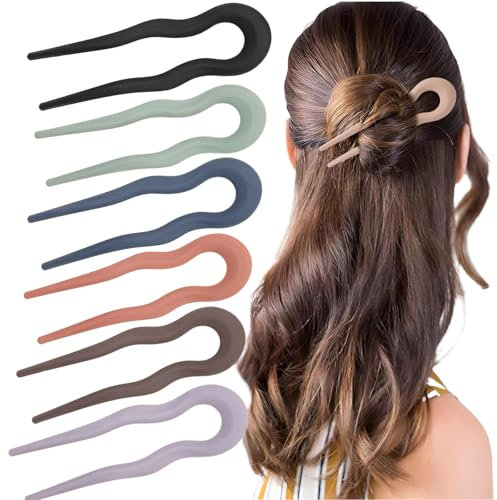 Azttior 6 Stück U förmige Haarnadeln, haarnadeln groß & haarnadel french twist Haargabel für French Twist Looks, französische Haarnadel für elegante Hochsteckfrisur, Haarpin & U Haarnadel für Damen