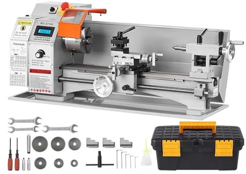 Mini máquina de torno de Metal, torno de Metal de potencia de 800W, 150, 2500 RPM, precisión de procesamiento de velocidad Variable
