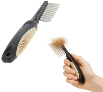 Rosewood Hundekamm für Hunde und Katzen – Größe M – Fellkamm für die tägliche Pflege – Schwarz – Für Knotenfreies und Gepflegtes Fell