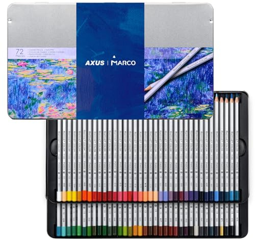 AXUS MARCO Oil Colored Pencils Sets For Adults Colour Pencils in Iron Box Ideal for Sketching, Illustrations, Doodling & Design Great for Art Lovers & Pros. (RAFFINÉ 7100 Series-72 Colors)