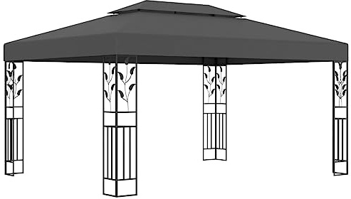 Nqyjm Tenda di ricevimento da giardino all'aperto Gazebo con doppio tetto 3x4 m Antracite, Padiglione tendone per matrimoni, feste, campeggio, eventi commerciali