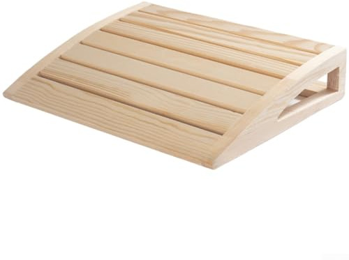 Robusto poggiatesta in legno costruito per ambienti sauna con attenzione alla resistenza all'umidità e tolleranza di espansione termica (A)