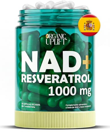 NAD Resveratrol puro 1000 mg, 90 cápsulas liposomales para aumentar el NAD, veganas, sin OGM y sin gluten, complemento alimenticio, suministro para 3 meses.