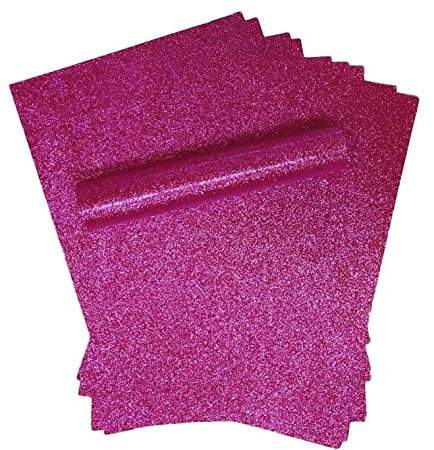 Syntego Glitzerpapier Glitzernd, Weiche Berührung, Nicht fusselnd Dick 150 g/m²/40 lb Papier 10 Blatt (Fuchsia Rose, A4)