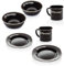 GRILL-EXPERTE Petromax Emaille Geschirrset schwarz - 2 x Teller, 2 x Tasse, 2 x Schale