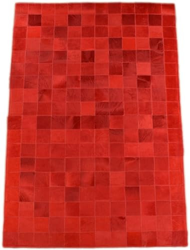 generisch KUHFELL Teppich ROT Patchwork CA. 120 x 180 cm Fell Teppich AUS BRASILIEN VON KUHFELLE online