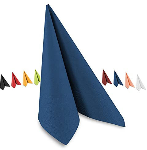 Tafel-Servietten, 3-lagig, 33 x 33 cm, Inhalt 250 St., in unterschiedliche Farben, jeweils abgestimmt auf Einrichtung & Dekoration, für Gastronomie & Zuhause, blau