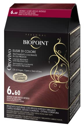 Biopoint Orovivo Kit de coloration pour cheveux à l'huile sans ammoniaque, nourrissant et éclaircissant, donne une couleur intense et brillante 142 ml