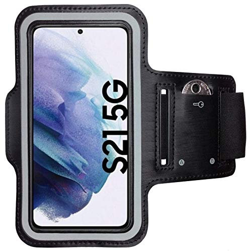 CoverKingz Brassard de Sport pour Samsung Galaxy S21 5G - Brassard pour Smartphone, Accessoire de Sport avec Poche pour Les clés Galaxy S21 5G - Accessoire Sport, Brassard téléphone Portable Noir