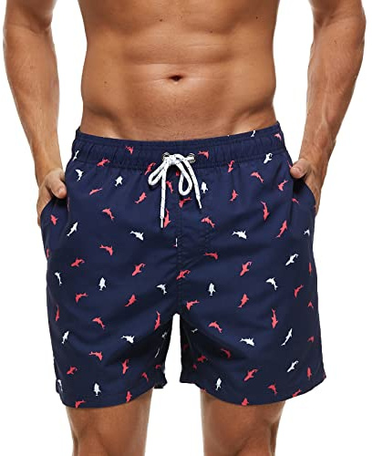 TMEOG Costume Uomo Mare Pantaloncini Casual, Costumi da Bagno Uomo Surf Lungo Costume da Spiaggia Piscina Pantaloncino Estivo con Tasche e Coulisse Regolabile(Granchio,L)