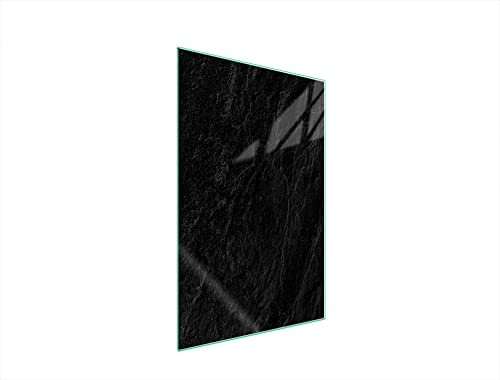 DarHaus Plaque de recouvrement, 35 x 52 cm, en verre, pour cuisinières électrique, à induction, convient comme décoration, protection anti-éclaboussures ou planche à découper, Ardoise Noir