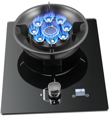 Tempered Glass Gas Cooktop,Nine-Chamber Tabletop/Embedded Single Gas Stove,Pulse Ignition,Easy to Clean,Suitable for Indoor Use (Size : NG)