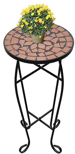 Homgoday Pflanzentisch mit Mosaik Terrakotta, Möbel, Gartentisch, Esstisch, Küchentisch für den Außenbereich