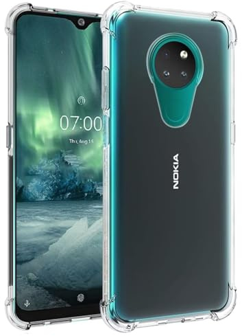 Yerebel Handyhülle für Nokia 6.2 Hülle, Nokia 7.2 Case TA-1193 transparente Hülle, Weiche TPU Silikonhülle mit Stoßfester Rand & Flexibler Schutz Schutzhülle für Nokia 7.2 Kristallklar