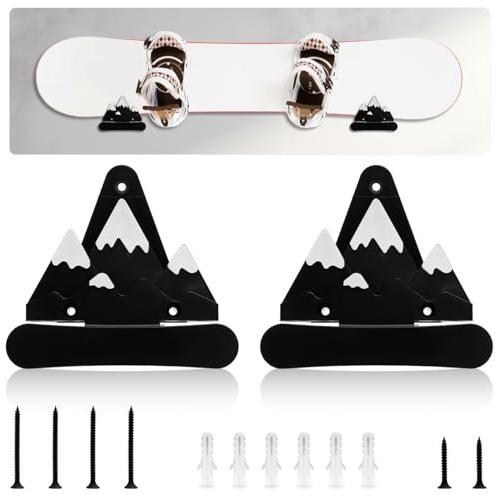 2 Piezas de Soporte Tabla de Snowboard, Soporte de Pared para Tablas de Snowboard con Ganchos Soporte de Pared para Almacenamiento de Tablas de Snowboard para Exhibición de Tablas de Snowboard
