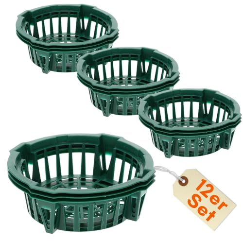 GarPet 12er Set Pflanzkörbe für Blumenzwiebeln Pflanzschale Tulpenzwiebeln Pflanzkorb Blumenzwiebeln Pflanzschalen Wühlmauskorb für Blumenzwiebel Pflanzhilfe Tulpen 22 cm