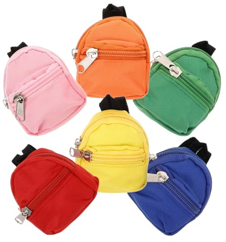 PartyKindom 6pièces Sac à Dos Miniature Pour Poupée Mini Sacs Jouets Porte-clés Accessoires Miniatures Fournitures Scolaires Poupée Organisateur Rangement Maison