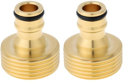 Briny River 2 Piezas Adaptador de Grifo Conector Rápido con Rosca Macho de 1 Pulgada para Manguera de Jardín Compatible con Gardena Sistema de Enchufe