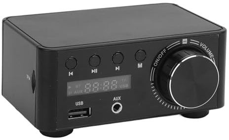 Bewinner Bluetooth Effektförstärkare, 80W X 2 Stereo HiFi Digital Amp, Stöder 4 6 8 16 Ohm Passiva Högtalare, Bluetooth Förstärkare för Hemmahögtalare