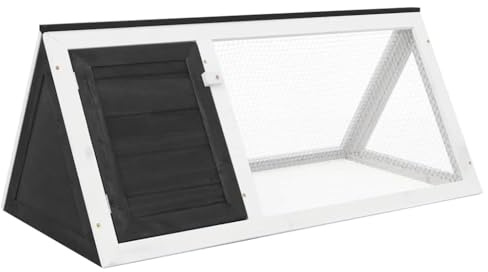 Kaloriko Establo para conejos para animales pequeños, de madera de abeto lacada con rejilla de alambre, 98 x 50 x 41 cm, resistente a la intemperie, para jardín, balcón, interior, exterior como