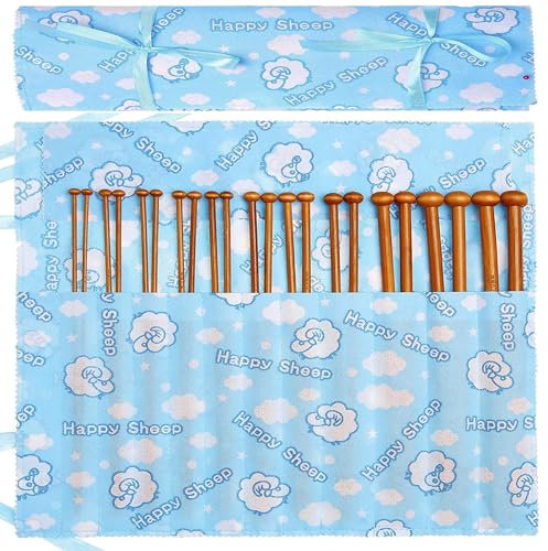 Stricknadeln Set Stricknadel Bambus Stricknadeln Holz Knitting Needles Strickset Stricken für Anfänger Aufbewahrung 3,5 8 10