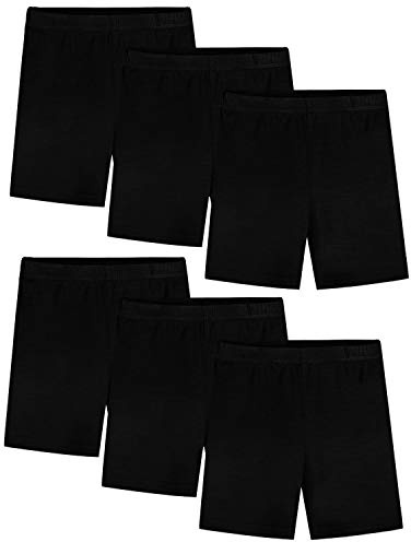 BOOPH Girls Dance Shorts Bike Short for Underdress 8-10 Years Black 6 Pack