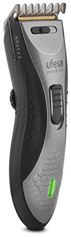 Ufesa CP6550 - Macchinetta taglia capelli, grande autonomia fino a 45 min, lame in titanio rimovibili e lavabili, indicatore di livello di carica multipli, funzione sfoltimento, 2 pettini