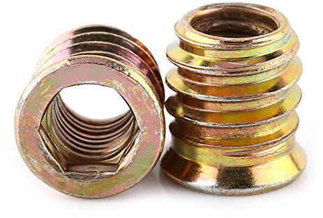 Tyenaza 20 Pcs Tuercas para Madera, M8 Insertos Roscados Hexagonales, Acero al Carbono Hex Socket Drive para Muebles (M8 x 15 mm)