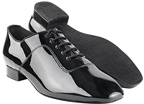 Very Fine Paris Mens Ballroom Waltz Salsa Tango Latin Social Dance Shoes New V-Sheen Black Patent Leather US 9.5