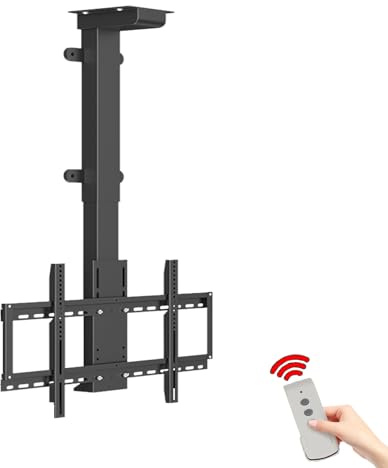 supporto tv motorizzato per schermi al plasma/LCD/LED da 32-70 pollici, Sollevamento automatico supporto tv soffitto with telecomando, Max VESA 600x400 mm, che Regge fino a 60 kg (730-1730mm)