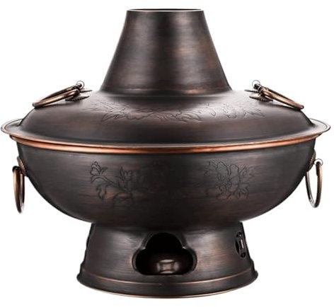 Fondue Olla Hot Pot Olla Caliente De Cobre, Olla Caliente De Carbón Vintage Para Fiesta En Casa, Olla Caliente Para Reunión Familiar, Cocina Fondue Queso(A,32cm)