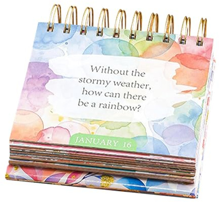 Daily Affirmation Calendar - Positive Affirmations for Growth, Motivational Desk Calendar | Portable Eco Friendly Long Lasting Inspirational Quotes for Daily Motivation and Wellbeing
