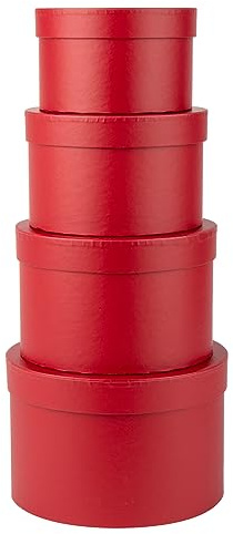 Oairse Juego de 4 cajas de almacenamiento con tapa, redondas, caja de regalo, caja de cartón, caja de regalo, caja de regalo, regalo para el día de la madre, embalaje para flores