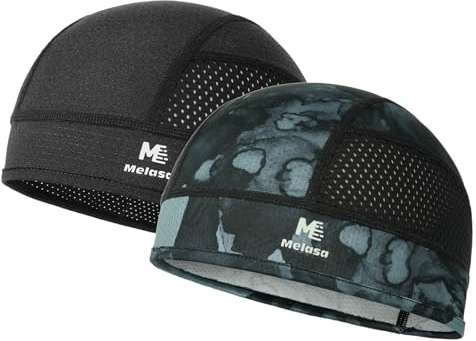 MELASA Casquette de vélo sous casque, légère et respirante, protection contre la transpiration, insert de casque d'été, séchage rapide, casquette de sport pour cyclisme, moto, course, homme et femme