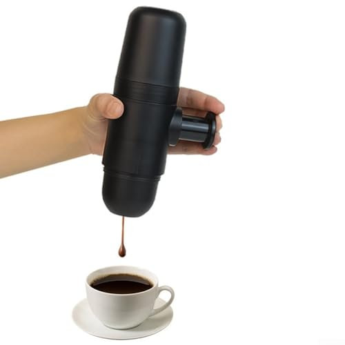 Volakebeing Petite cafetière portable pour voyage et camping, machine à expresso manuelle, combine presse française, pourover, expresso, café corsé