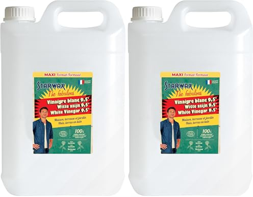 STARWAX The Fabulous - Aceto bianco 9,5° - Prodotto per la pulizia multiuso - 100% di origine naturale - Senza profumo - Prodotto in Francia - Bidone 6 L (Confezione da 2)