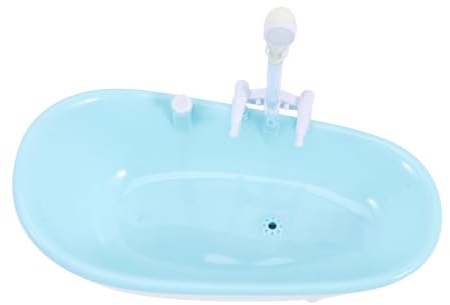 SKISUNO Kleiner Puppenbadewanne mit Sprühfunktion aus Kunststoff Elektrische Puppenbadewanne für Kinder zum Rollenspiel und Praktischen Fähigkeiten